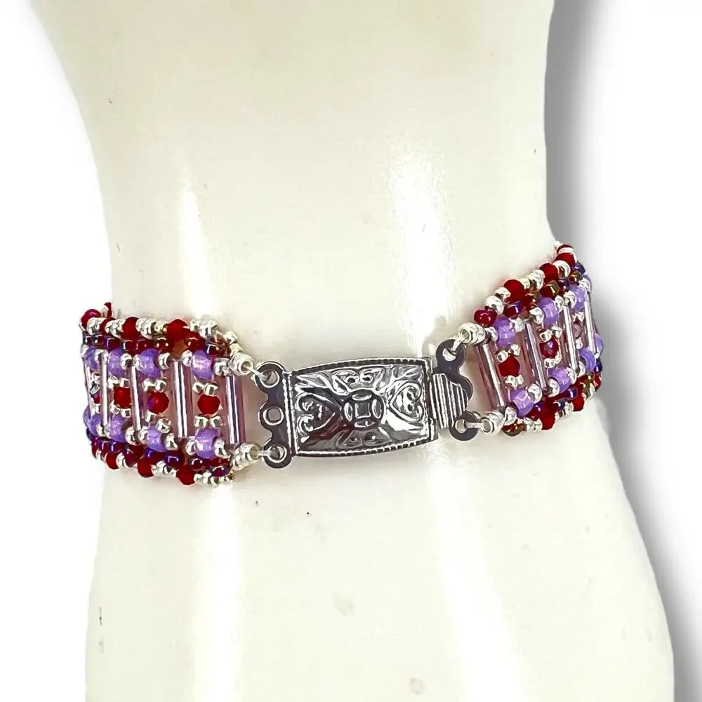 HANDMADE Vintage Cylinder Crystal Bracelet 7